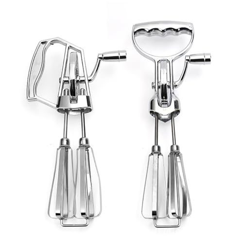 Batidor de huevos con manivela batidora de mano de doble cabezal de acero inoxidable 7