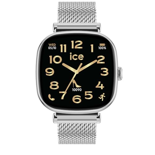 Ice-Watch - Ice smart SQ 2.0 Silver Milanese - Silbergraue Sport verbundene Uhr für Damen mit Edelstahluhr Armband - 025820 (1,7 Zoll)