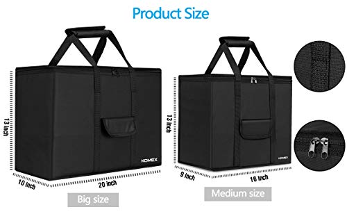 KOMEX Reusable Grocery Bags Foldable 3 Pack Shopping Bags With Sturdy Zippered