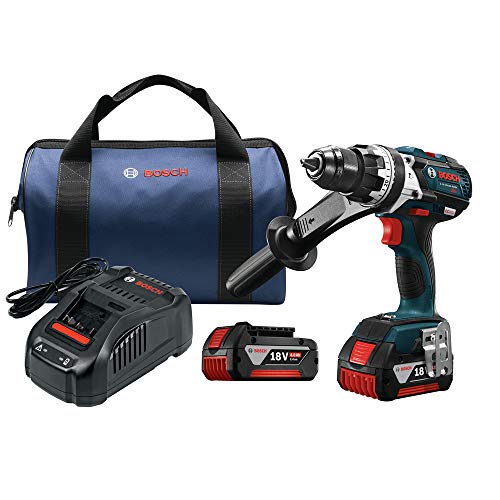 Bosch HDH183-01-RT 18V 4.0 Ah EC Cordless Li-Ion Brushless Brute Tough 1/2 in. Hammer Drill Driver Kit (Renewed)