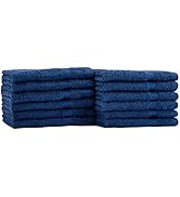 AKTI Premium Cotton Wash Cloths, Pack of 12, 13x13 Inches, 520 GMS, Durable, Quick Dry & Extra Ab...