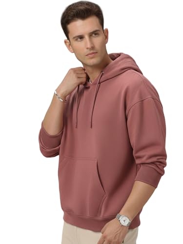 Image of Urbano Fashion Men's Cotton Solid Oversized Hooded Neck Sweatshirt