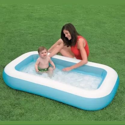 Image of Summer Special Inflatable Kid Swimming Pool, Kids Bath Activity Water Pool for Fun Activities, Air Filled Size Inflatable Bubble Beam Floor for Comfort for Your Kids (5.5 feet)