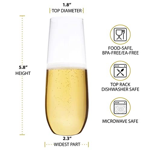 Bravario Unbreakable Glasses Bundle | 4 Whiskey, 4 Champagne | Shatterproof 100% Tritan Plastic | Dishwasher-Safe | Bpa-Free | Awesome For Indoor & Outdoor, Gifts & Holidays #TOP2