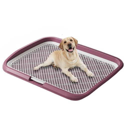 TIKHJ 犬用トイレ、水はね防止、柱付き、水洗式、家庭用平板型犬用小便器 (パープル)