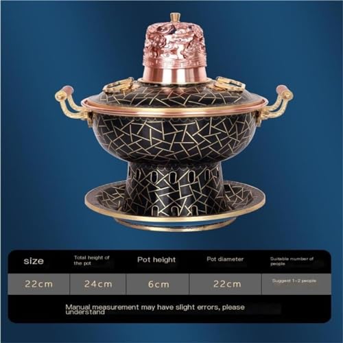 Olla china para hot pot de cobre puro 22cm negro miniatura 2