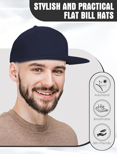 Image of 10 Pack Blank Snapback Hats for Men Flat Brim Hats Baseball Caps Bulk