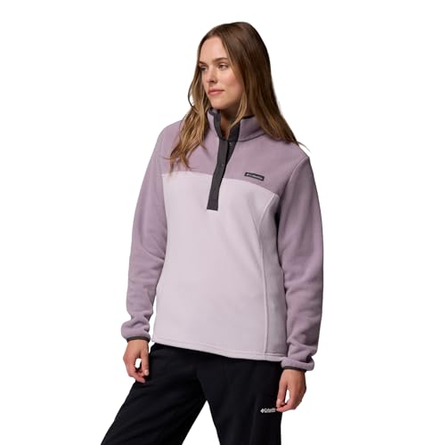 Image of Columbia Womens Benton Springs Half Snap II Pull Over Fleece Jacket, Dark Stone /Canoe /Vintage Blue, 3X