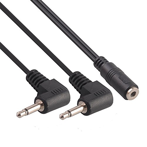 Cable divisor Y Jack 3.5mm hembra a 2 machos 5 in miniatura 1