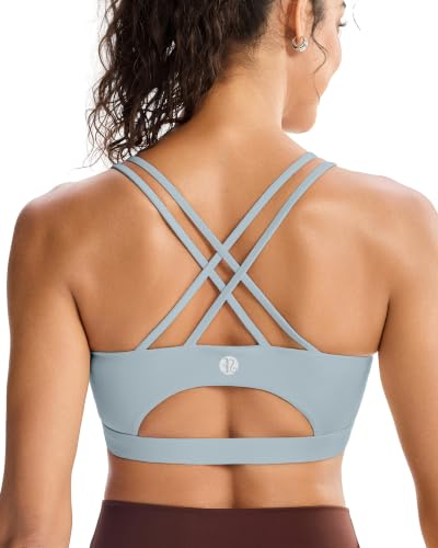 Image of RUNNING GIRL Sports Bras for Women,Padded Sports Bra Tank Top Sexy Crisscross Back High Impact Longline Workout Yoga Bra