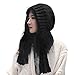 GREUS Womens Peruvian Winter Hat Warm Knit Beanie Hat with Ear Flaps Tassel Chullo Hat Wool Cap Outdoor Black