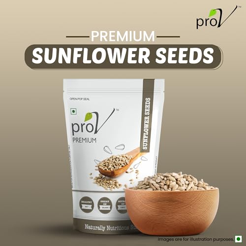 Image of ProV Premium Sunflower Seeds 250g, High Protein, High in Fiber, No Cholesterol, No Sugar, Healthy Diet Snack, Raw Natural Surya phool Beej, Unroasted Seeds for Eating Without Shell, Resealable Pouch