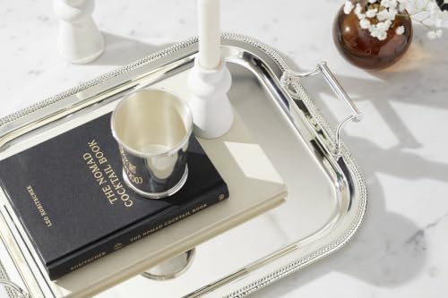 Image of Reed And Barton Silverplate Serving Tray, Metal Serveware, Handwash Recommended, Rectangle Tray with Handles (Silver)