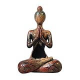 Centre d'énergie Pacifique : cette statue de yoga crée une atmosphère sereine et énergétique en capturant la méditation profonde dans une position assise classique avec le geste du Wai, offrant un point focal relaxant pour la conscience et la détente dans n'importe quel espace inspiré de yoga.