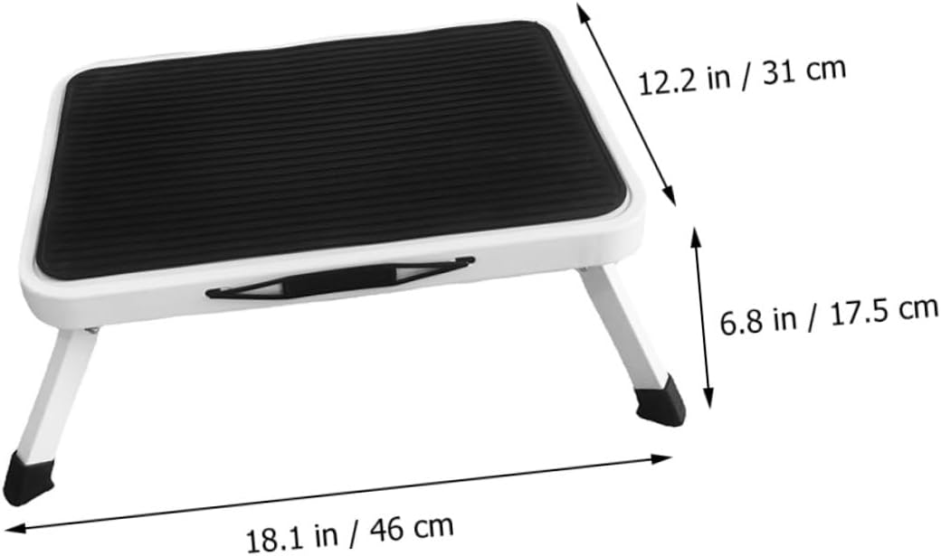 Zerodeko Home Portable Folding Step Stool Heavy Duty Metal Design Convenient for Adults for Bathroom Kitchen and Bedroom Use Collapsible for Easy Storage