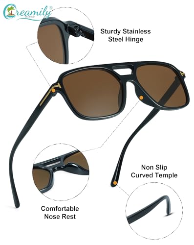 Aviator Womens Square Sunglasses,Trendy Retro Shades For Women,Polarized Sun Glasses With Uv400 Protection For Beach,Vacation,Driving3