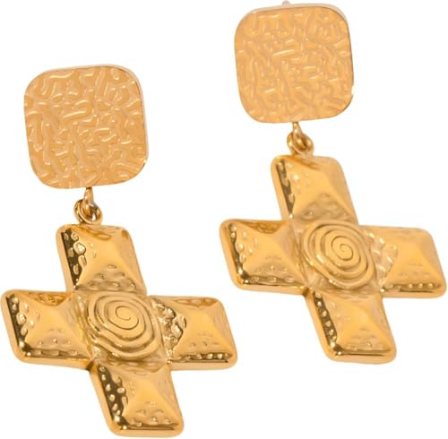 Accesorios para niñas cruz occidental de plata de ley con pendientes para hombres