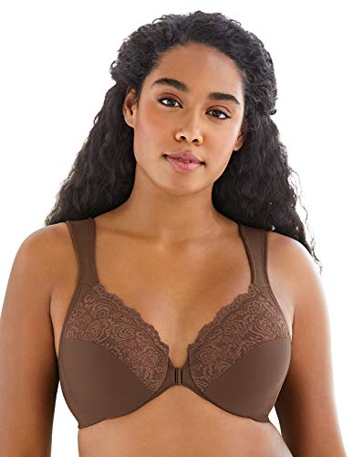 Glamorise Full Figure Plus Size Wonderwire Front Close Bra #1245 Mocha