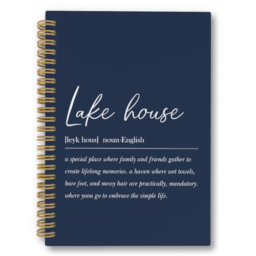 Cahier à spirales Lake House marine 14x21cm ligné pour l'école et le bureau