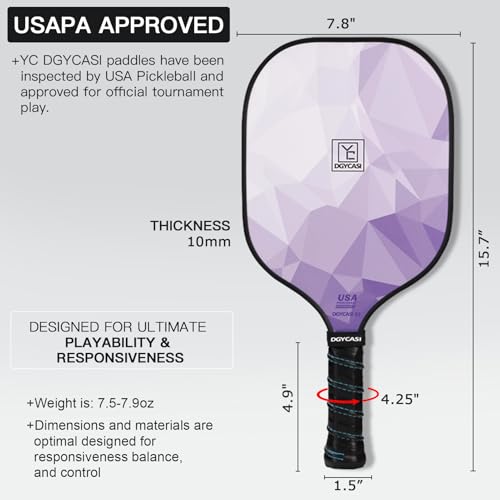 Image of YC DGYCASI Pickleball Paddles Set of 2 USAPA Approved Pickleball Set 2026