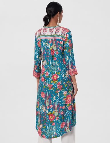 Image of BIBA Women Viscose Straight Fit Liva Straight Printed Kurta