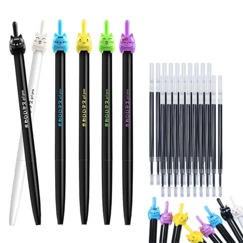 Set 22 piezas bolígrafos gel gato retráctiles 0.5mm tinta negra