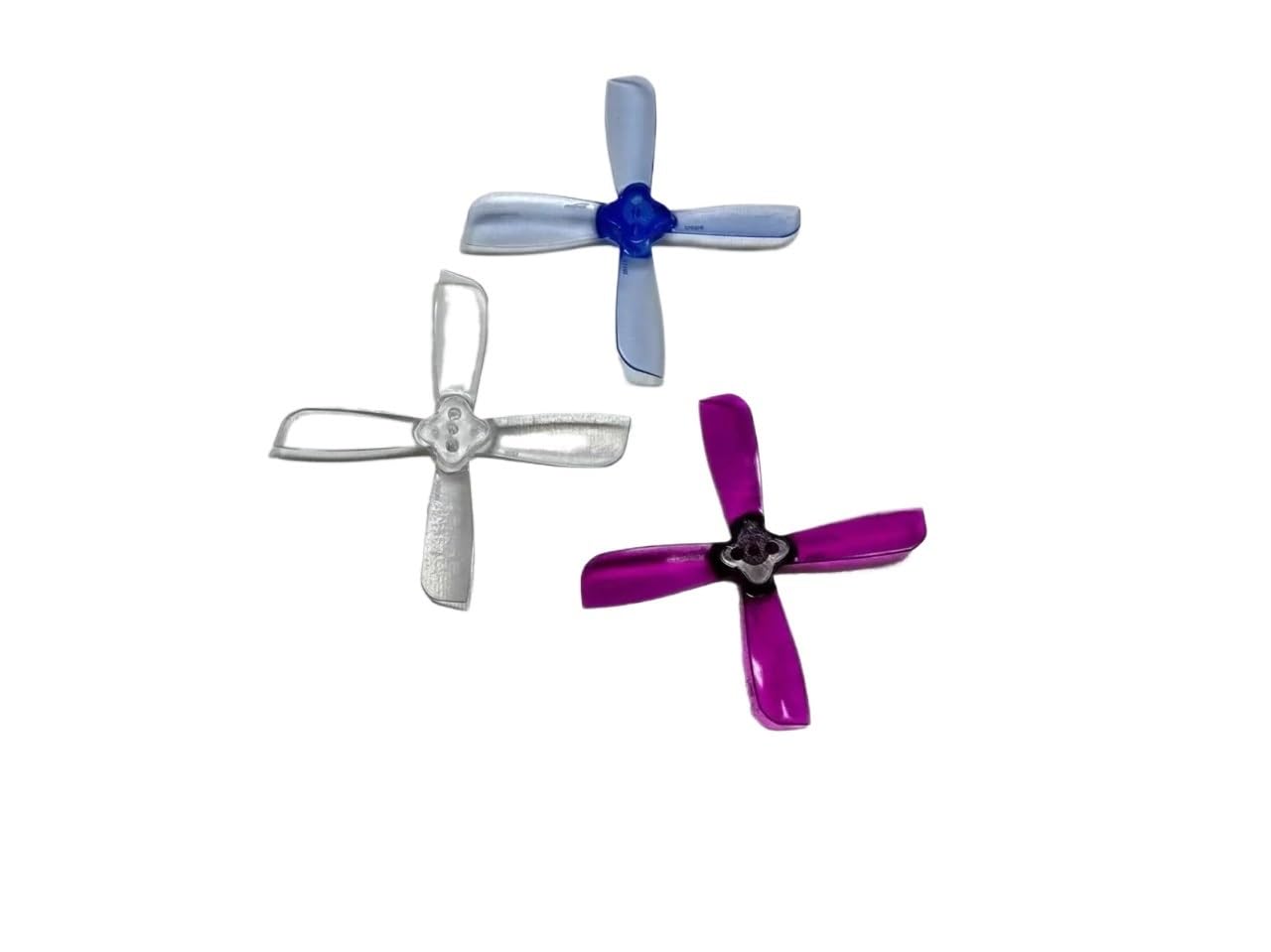Uniwersalne 2 pary 2 x 8 x 10 cm 4 sztuki śmigieł PC 3 otwory na drony (przezroczysty fioletowy)