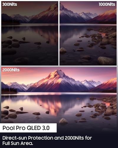Image of SYLVOX Full Sun Outdoor TV, 55'' QLED Smart TV, IP55 Waterproof, Dolby Vision HDR, Voice Remote,2000nits Weatherproof Television, Chromecast Built-in for Full Sun Area(Pool Pro QLED 2.0)