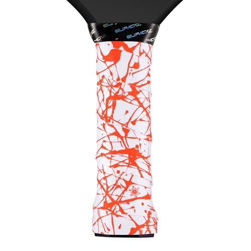 Supacaz Super Sticky Kush Pickleball Overgrip - Splat Neon Orange - 3pk