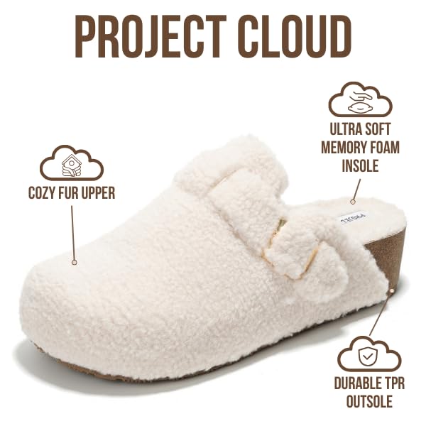 Image of Project Cloud Clogs for Women Footwear - Memory Foam and Non-Slip Platform Wedges Heels for Women Mules & Clogs 2026 - Comfortable Stylish Slip-On with Adjustable Straps (Rhona)