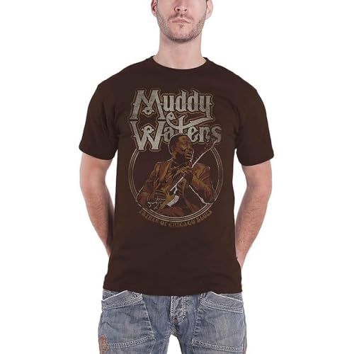 Photo de Muddy Waters Father of Chicago Blues T-Shirt, Marron (Brown Brown), Small Homme