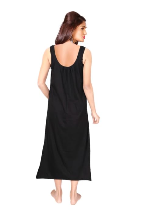 Image of Women's Sleeveless Maxi Night Dress, Spaghetti Strap Nighty, Comfortable Sleepwear Pack of 2