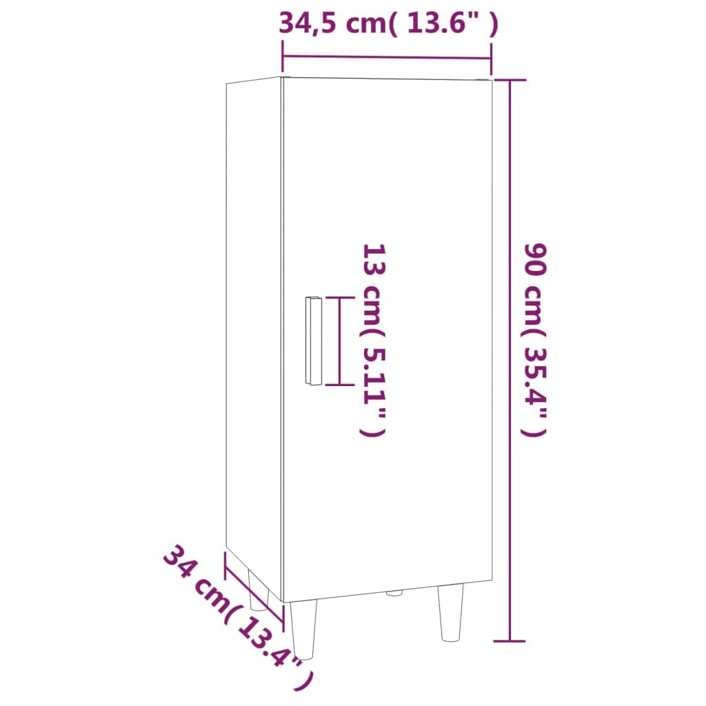 vidaXL Buffet Armoire Latérale Meuble de Rangement Organisateur de Maison Salon Salle de Séjour Intérieur Blanc 34,5x34x90 cm Bois d'Ingénierie