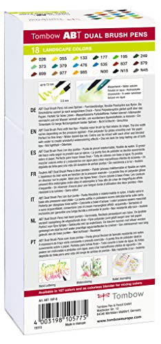 Tombow ABT Dual Brush Pen, Landscape Colours, set of 18, dual-tip pens - Image 2