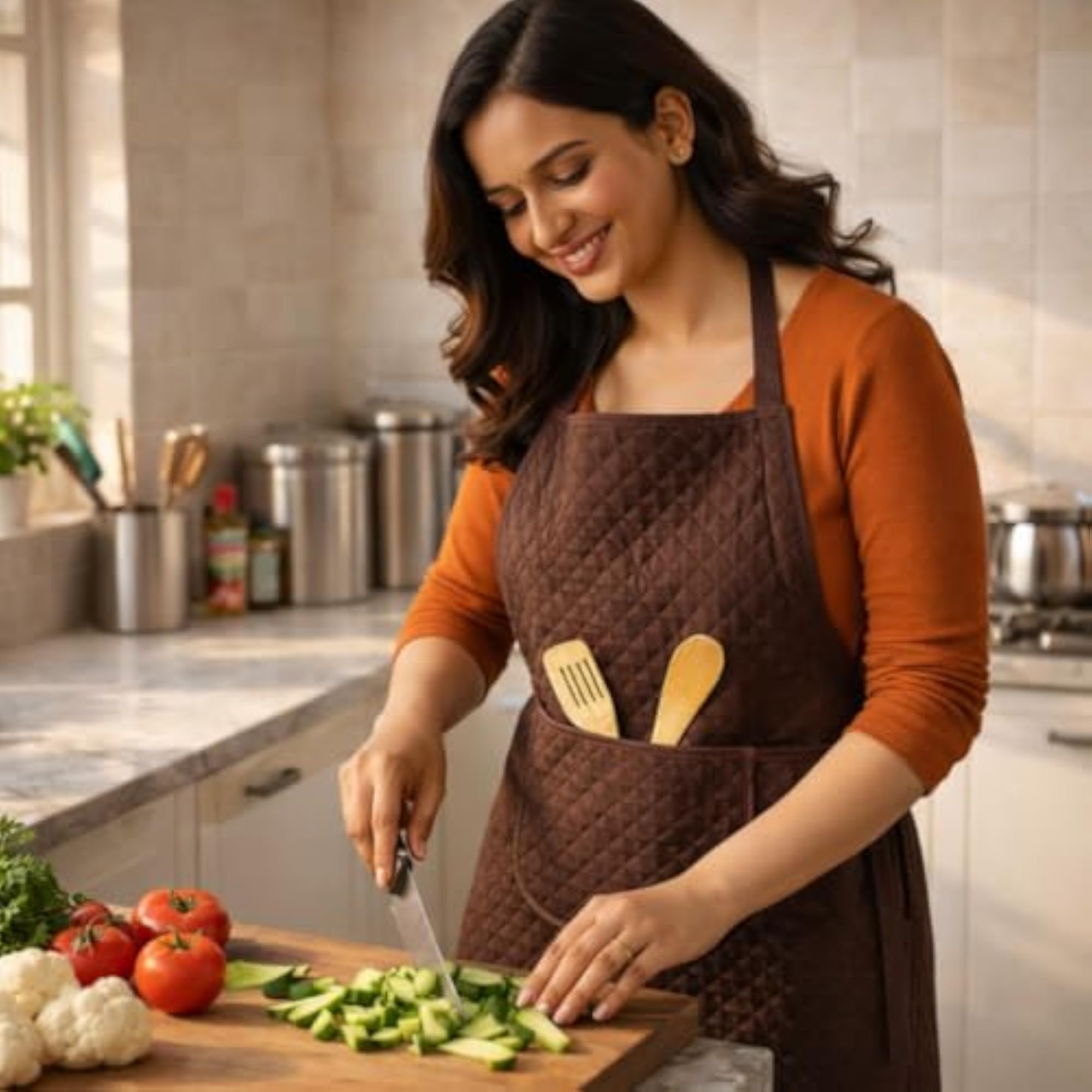 Waterproof Kitchen Bib Apron for Cooking and Baking