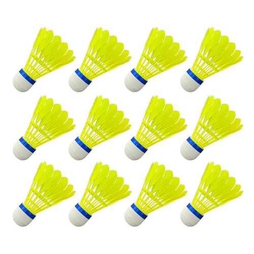 ycezw Equipo deportivo - Juego profesional de bádminton con 12 fundas de nailon para lanzaderas de plumas duraderas para juegos de interior y exterior, bádminton de alta velocidad, para entrenamiento