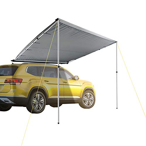 Yescom 7.6'X8.2' Uv50+ Car Side Awning Rooftop Pull Out Tent Shade Shelter Pu2000Mm For Outdoor Camping Suv Travel Grey #TOP2