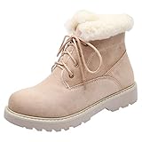 [TRVELBETT] ムートンブーツ レディース スノーブーツ ブーツ レディース ショートブーツ レディース レースアップ ファー付き 走れる 痛くない もこもこシューズ ブーツ あったか カジュアル 遊び デート 裏起毛 防寒 防水 (ベージュ,24.0 cm)