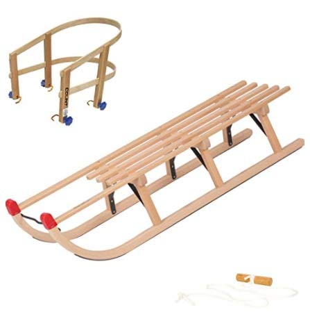 Colint Schlitten 110 Holz Rodel Winter Sport Lehne Holz Leine Cover