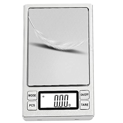 GLJTUO Báscula Digital Portátil De Oro De 0,01 G/2 Kg para Cocina, Balanza Electrónica con Pantalla LCD, Función De Desmontaje Y Puesta A Cero, Ideal para El Hogar, Joyería, Lab,2kg/0.1g