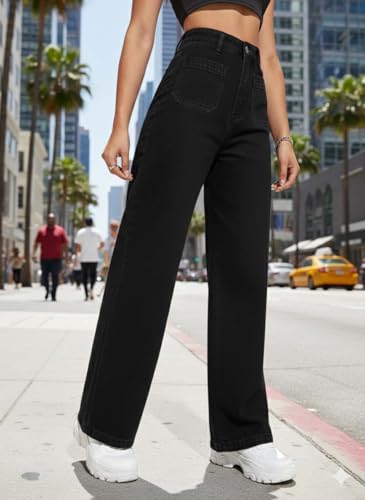 Image of KOTTY Womens High Waist Flared Fit Ankle Length Clean Look Denim Jeans