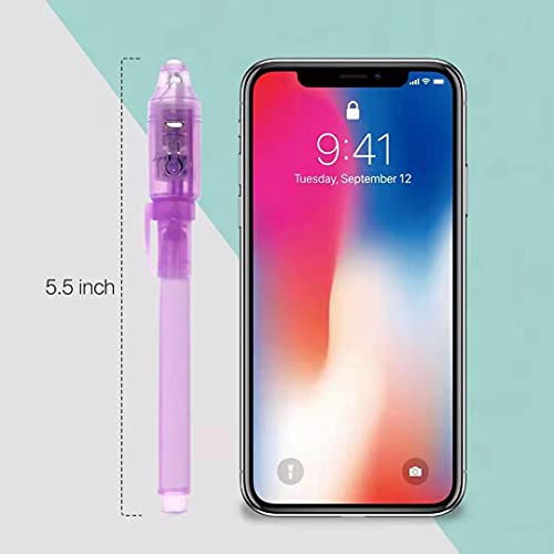 image for EODVICS Invisible Ink Pens with Light, 10Pcs Magic Spy Pen for Secret 
