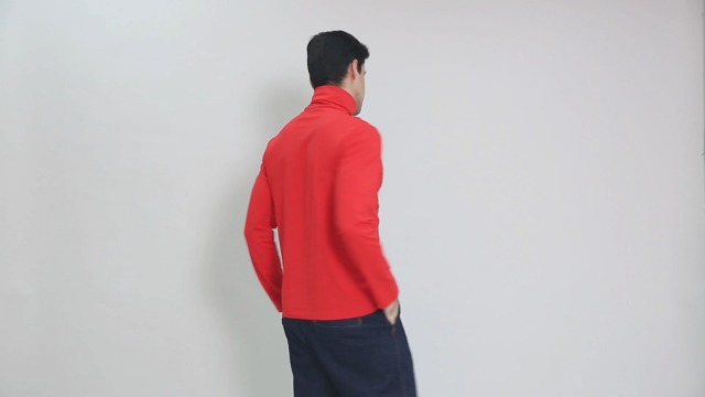 uxcell Men's Red Turtleneck Top Slim Fit Long Sleeve
