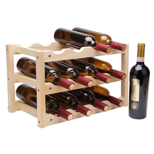 Soporte para botellas de vino de madera 12 botellas miniatura 4