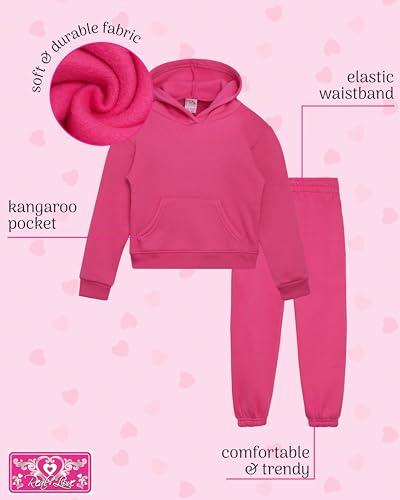 Real Love Toddler Girls Pants Set - 2 Piece Soft Fleece Pullover Hoodie and Jogger Sweatpants for Girls (Sizes:2T-6)2