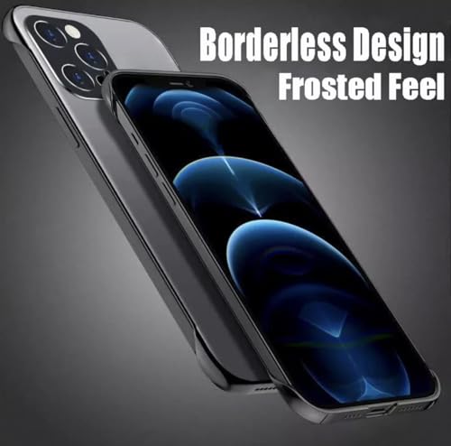 amazon basics Compatible with iPhone 15 Pro Max Back Cover Case | Stylish Frameless Matte Hard Skin | Soft TPU Shock Proof Bumper Back Cover Case for iPhone 15 Pro Max (6.7) (Black) 7 419janlITRL
