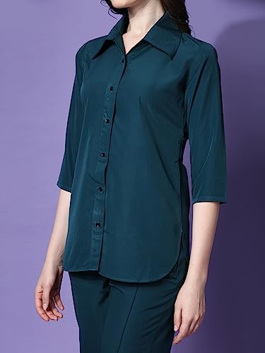 Image of Sheetal Associates Women's Solid Casual Co ords Set 2 Piece Open top & Pant Set