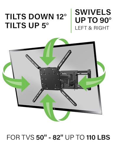 Image of Made for Amazon Universal Full-Motion TV Wall Mount for 50-82 inch TVs and Compatible with Amazon Fire TVs