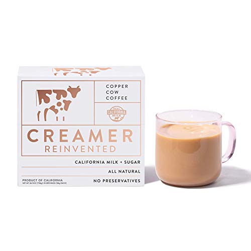 Copper Cow Coffee California Sweetened Condensed Milk Creamers  Single-Serve and All-Natural Pre-Filled Packets  (25 Pack)