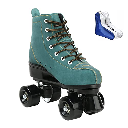 Roller Skates For Women Men High-Top Roller Skates Four Wheels Roller Skates Shiny Roller Skates For Girls Boys With Shoes Bag (Blue,39) #TOP29